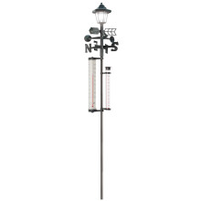 5-in-1 Garden Weather Station - Meteorological Measurer with Wind Vane & Anemometer, Rain Gauge, Outdoor Thermometer & Solar Light