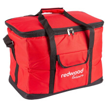 Redwood 1x Red 30L Insulated Cool Bag - Foldable Thermal Cold Picnic Beach Camping Travel Food Lunch Family Cooler Ice Box