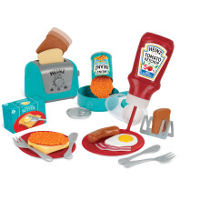 Casdon Heinz All-Day Breakfast Cook Set | 20-Piece Breakfast Play Set For Children Aged 2+ | Includes Official Licensed Heinz Toy Toaster And Squeezy