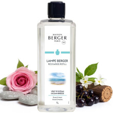 MAISON BERGER Ocean Breeze Lamp Berger Fragrance Refill, 1 Liter – 2-in-1 Catalytic System, Neutralizes Odours Then Diffuses Fragr