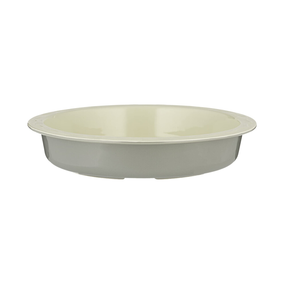 Mason Cash Innovative Kitchen 29Cm Pie Dish | & Stoneware With Pastry Anchor Rim & Rippled Base | Even Heat Distributio Grey/Cream