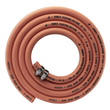 Orange Gas Pipe/Hose for Propane/Butane 2m + 2 Clips Date Stamped 2025 British Standard 8mm Hose Ideal for A BBQ