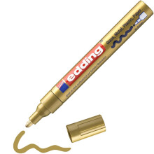 edding 750 gloss paint marker - gold - pack of 1 paint marker - round tip 2-4 mm - paint pen for glass, pebbles, wood, plastic, pa