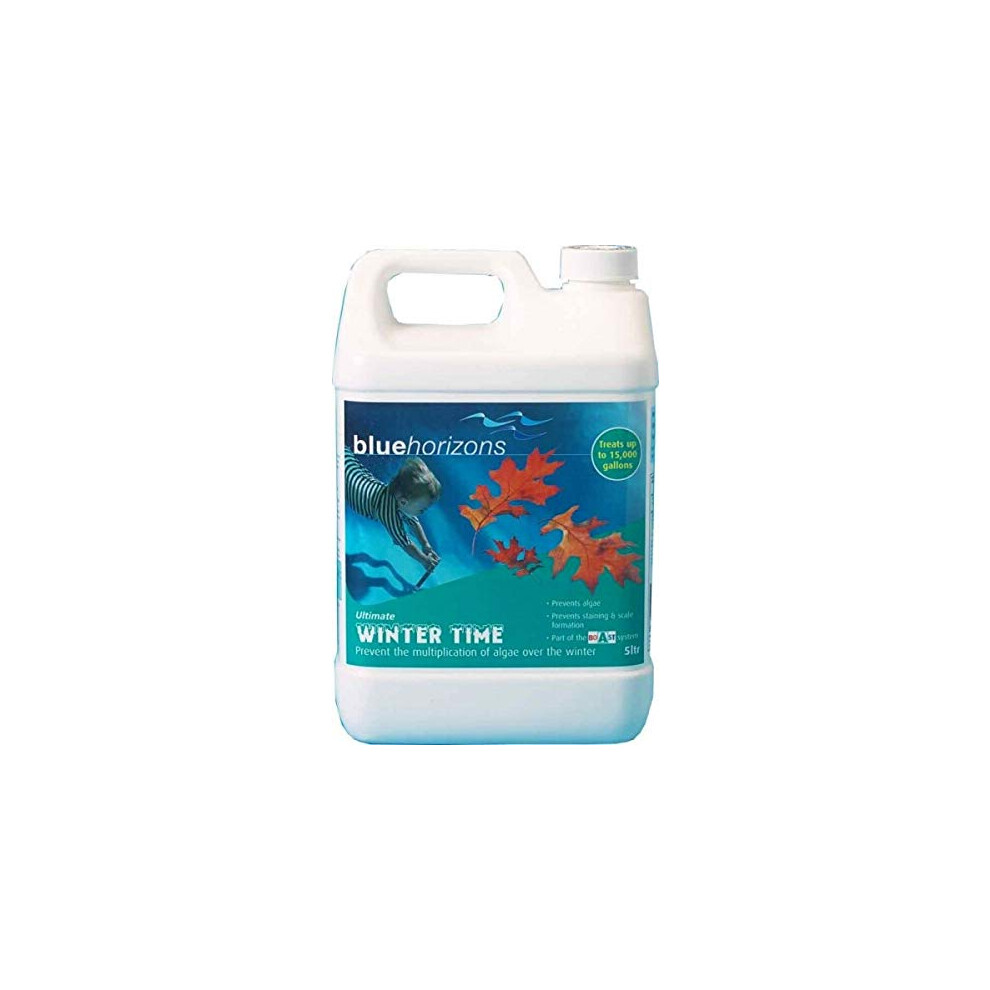 Horizons 5L Winter Time Long Life Algaecide Winteriser (Treats 15,000 Gallons) Uk Blue 70008937