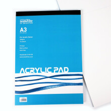 Seawhite - Acrylic Painting Paper Pad - A3-360gsm - 15 Sheets Primed Matt Surface - Acid Free - Ideal for Students and Professiona