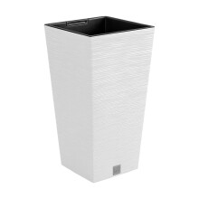 Prosperplast FURU Collection White Planter with Tank 20 x 20 x 38 cm Capacity 5 Litres