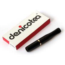DENICOTEA cigarette holder Black with golden color ring + 10 filters