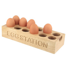 apollo THE HOUSEWARES BRAND 4567 RB Egg Station 12, Wood, Brown, 32 x 12 x 8 cm