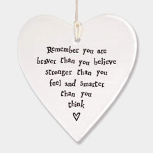 East of India Heart - Remember you are braver than you believe stronger than you feel and smarter than you think