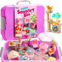 Klever Kits Magic Play Sand for Kids Cute Pet Toys Sandbox with 18 Accessories and Glowing Stones Play Sand Toys for Boys Girls 3 4 5 6 7 8 Year Old