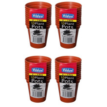 4 x 7.5cm 3" Plastic Terracotta Plant Pots Pack of 10 Garden Flowers Plants