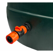 threaded adaptor with nut and washer+waterbutt tap/valve with female universal click-lock connection (fits 26mm hole)