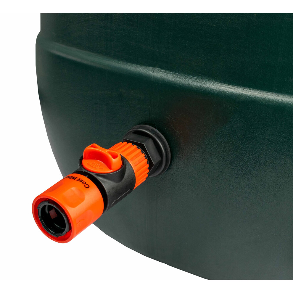 Threaded Adaptor With Nut And Washer+Waterbutt Tap/Valve With Female Universal Click-Lock Connection (Fits 26Mm Hole) 13324421