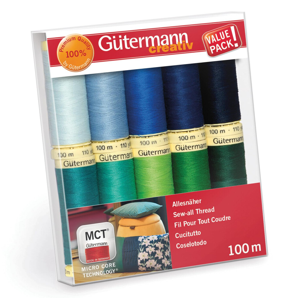 Gütermann Creativ Sewing Thread Set With 10 Spools Sew-All Thread 100 M In Different Colours