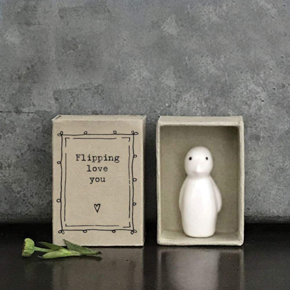 East Of India Ceramic Penguin In Matchbox