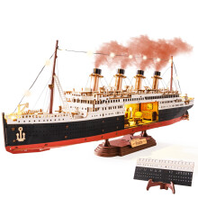 Rolife 3D Puzzle Titanic Ship Model, Wooden Puzzles for Adults 433-Piece Snap-Fit Craft Model Building Kit 6 Hours Assembly Time, Collectible Home De