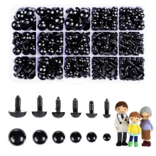 700 Pcs Safety Eyes for Amigurumi Crochet Toys 6-14mm Black Plastic Craft Safety Eyes with Washers Doll Eyes for Stuffed Animals D