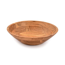 Samhita Acacia Wood Serving Bowl, Fruit Bowl, Friendly and Perfect for Salad, Vegetables and Fruit,Single Salad Bowl (25.4cm x 25.