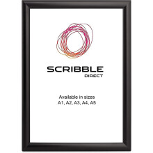 Scribble Direct A3 Black Poster Snap Frame – Front-Opening Anodised Aluminium Display Frame with Anti-Glare PVC Cover for Posters,