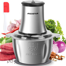 Aigostar Mini Food Chopper 2 Speeds Food Processor - 1.8L Stainless Steel Bowl, 4 Bi-Level Blades Vegetable Chopper for Meat, Nuts