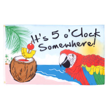 AZ FLAG - It'S 5 O'Clock Somewhere Flag - 3x5 Ft - 100D Polyester Five O'Clock Banner with Two Metal Grommets - Fade Resistant - V