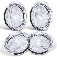 4 Pcs 20 oz Tumbler Lid, Replacement Lids for Skinny Tumblers Plastic Spill-Resistant Clear Sliding Lid, Coffee Cup Lids Replaceme