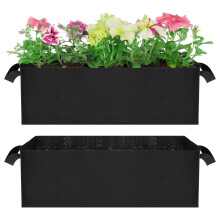YARNOW 2Pcs Rectangular Fabric Grow Bags, Non-Woven Planting Pots with Handles for Vegetables Herbs and Flowers, Large Allotment P