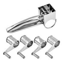 Namvo Stainless Steel Cheese Grater Rotary Handheld Kitchen Craft Metal Interchangeable Rotary Hand Crank Cheese Grater Suitable F