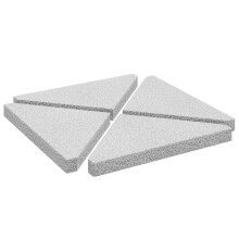 vidaXL Umbrella Weight Plates 4pc Set - Granite Parasol Stand Weights, Triangle Grey Base 14kg Each for Outdoor Patio Deck Garden