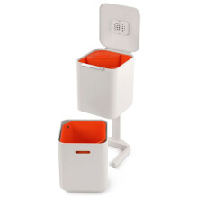 Joseph Joseph Totem Compact 40 Litre Waste Separation and Recycling Kitchen Bin with odour filter and removable food waste caddy,