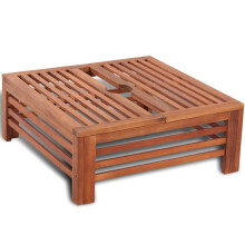 vidaXL Wooden Parasol Stand Cover - Decorative and Weather- Acacia Hardwood Side Table for Outdoor Spaces