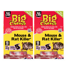 The Big Cheese Bait Block Pasta Sachets - Twin Pack, 30 Total x 10g - Kills Mice and Rats, Pest Control for Kitchen & Food Prep Ar