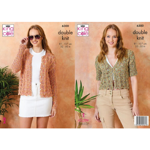 King Cole Womens Knitting Pattern Double Knit DK Ladies Cardigans (6300)