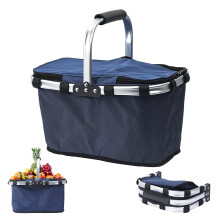 Insulated Picnic Basket 26L - Tri-fold Cooling Hamper, Foldable for Travel, Camping & Shopping | CHXAOM
