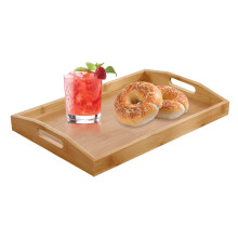 Wooden Trays with Handles, Wooden Rectangular Food Trays, Home Decoration Storage for Breakfast Dinner Tea Coffee Snacks Cheese Tr