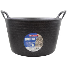 Faithfull Eco Flex Tub, Multi-Purpose, Durable & Sustainable Flexible Bucket with Reinforced Handles – 15 Litre (3gl), Black