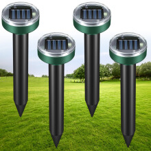 4Packs Solar Mole Repellent, Waterproof Ultrasonic for Anti Mole, Ultrasonic Mole Deterrents for Gardens Outdoor Yards Farms Lawns