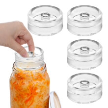 TranRantic 4 Pack Fermentation Weights, 7cm Glass Fermenting Weights for Wide Mouth Fermentation Jar, Easy Grip Glass Fermentation