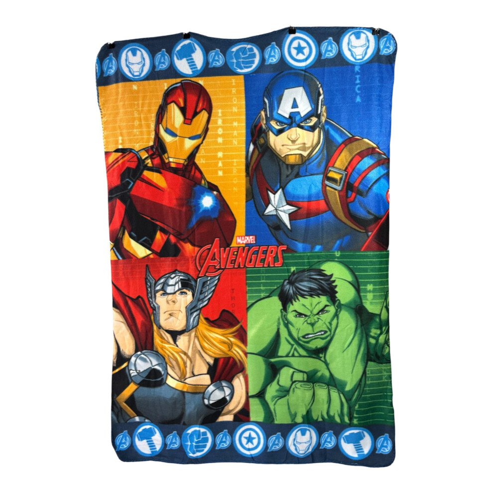 Tdl Avengers Fleece Blanket For Kids – Super Soft Cuddly Throw Fleece 100X140cm – Superhero Bedding Gift For Boys Bedroom Sofa Bed