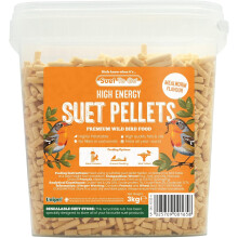 Suet To Go Mealworm Suet Pellets Tub 3kg - High Energy Wild Bird Food, Protein & Fat, Attracts Robins & Tits