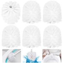 FIGFYOU 6 Pcs Replacement Toilet Brush Head, Easy Screw-On Universal Toilet Cleaning Brushes Head Loose Toilet Brush Head White Br