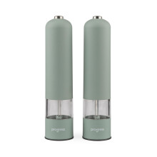 Progress Neutrals Electric Mill Set – 2 x Salt & Pepper Mills, Automatic Seasoning Grinders for Kitchen, Adjustable Ceramic Coarse