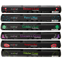 Stamford London 37343 Mythical Variety Set Incense Sticks - 6 Packs x 15 Sticks, Black