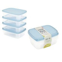Wham Cuisine Clear Everyday Set of 4 Food Storage Box Containers with Lids - 1 L