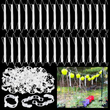 Srmayyi 160 PCS Tomato Hooks with String,40 PCS Tomato Support Hooks with 120 PCS Plant Clips,Tomato Holder Hooks Flower Vine Twin