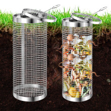 UNIFAMILY Compost Bin Outdoor Inground Worm Composting Bin Kit for Raised Garden Beds, 2 PCS Small Metal Farm Compost Bin for Gard