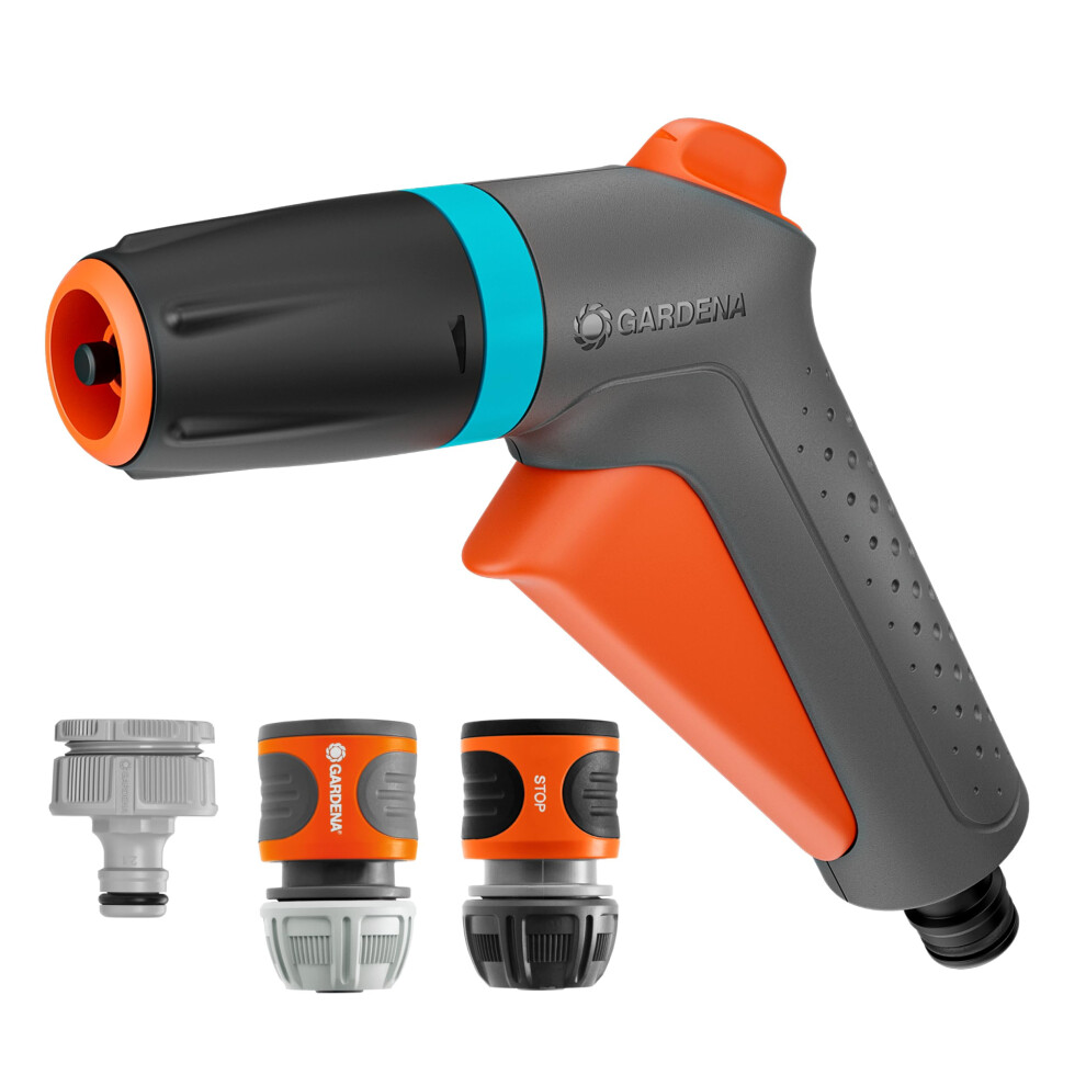 Gardena Classic Cleaning Nozzle Starter Set Sprayers & Nozzles: Garden Hose Spray Nozzle, For Cleaning And Watering, Two Spray Pat