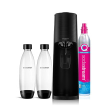 Sodastream Terra Value Pack Sparkling Water Maker with 2 x 1 L Dishwasher Safe Cast Bottles and 1 x Quick Connect CO2 Cylinder for