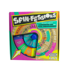 TOMY Spin-Fessions Party Game, Hilarious Storytelling Challenge for Teens and Adults, Random Question Spinner, Vote-Based Scoring,