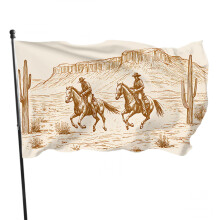 IBILIU Cowboys Flag 3x5 Ft Outdoor,American wild west desert with cowboys beige Garden Flags House Flags Banner Decor For Courtyar